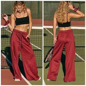 NWT Free People Fineline Sweat Pants Sour Cherry S